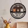 Creative Wooden Cat Welcome Sign - Fun Pet Lover Wall Decoration