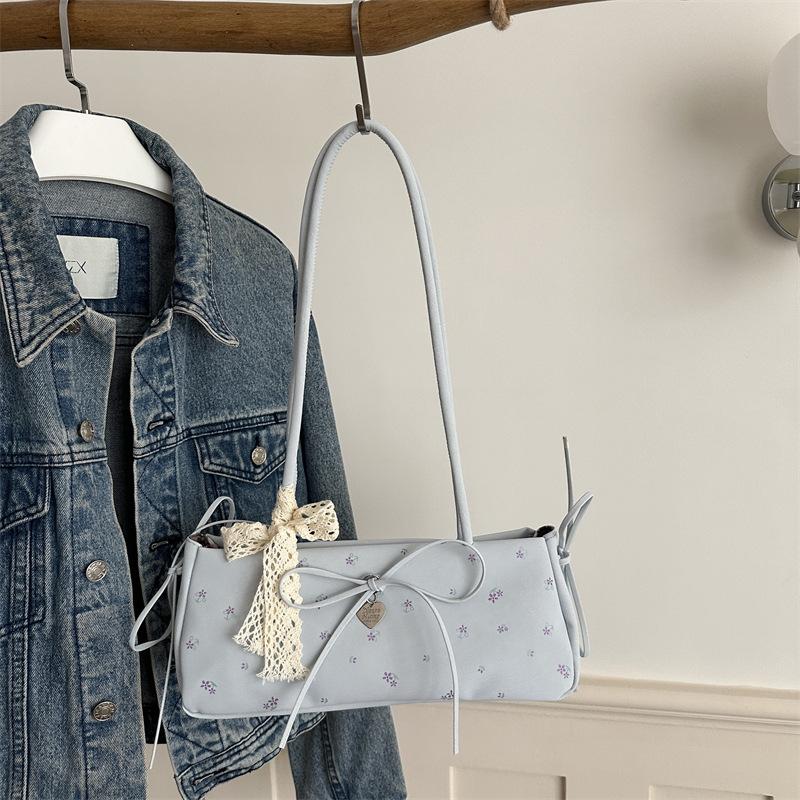 1Pc Spring and Summer Niche Printed Bag Women's New Commuter Versatile Shoulder Underarm Bag Fashionable Portable Baguette Bag