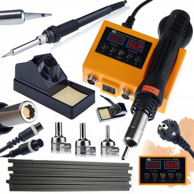 Rosfix 2-in-1 Soldering Station (Hot-Air and 900M) Rosfix Orange Husky OH660 Electric S Series + PP Plastic Welding Filler Black 10pcs 20cm
