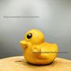 Cute Cartoon Yellow Duck Wood Carving Ornament for Home or Office