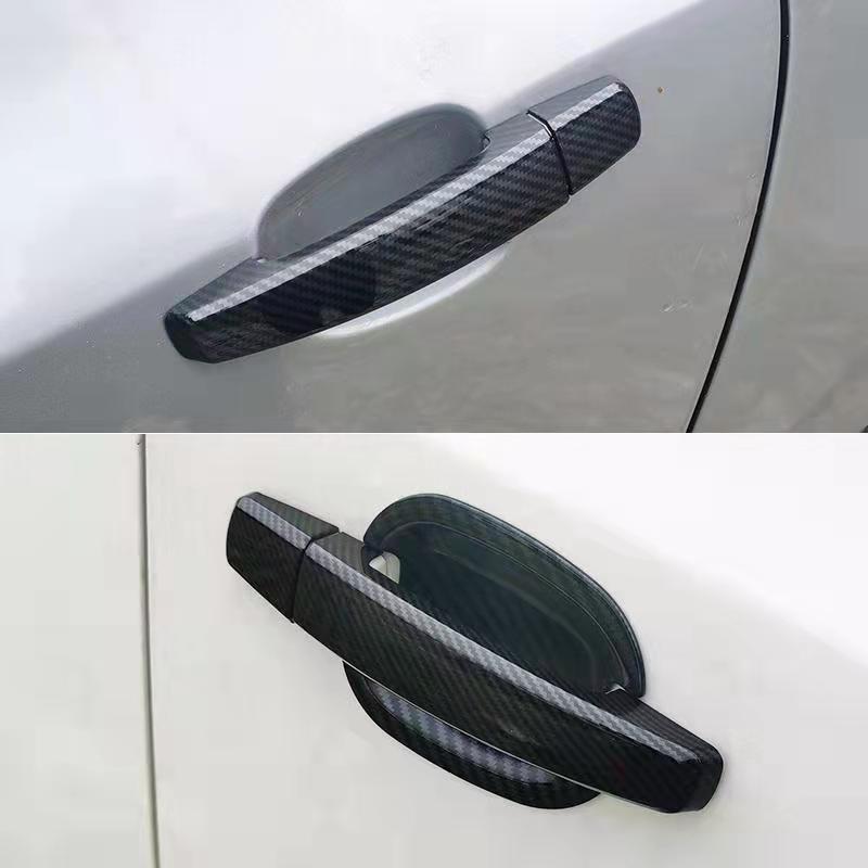 

Chevrolet Traverse 2009-2015 Накладки на ручки и чаши дверей с рисунком под углеволокно