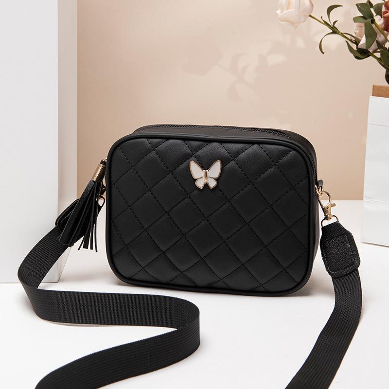 Autumn New Diamond Long Standard Women's Bag Fringed Small Square Bag Shoulder Messenger Bag Fashion Bow Camera Bag