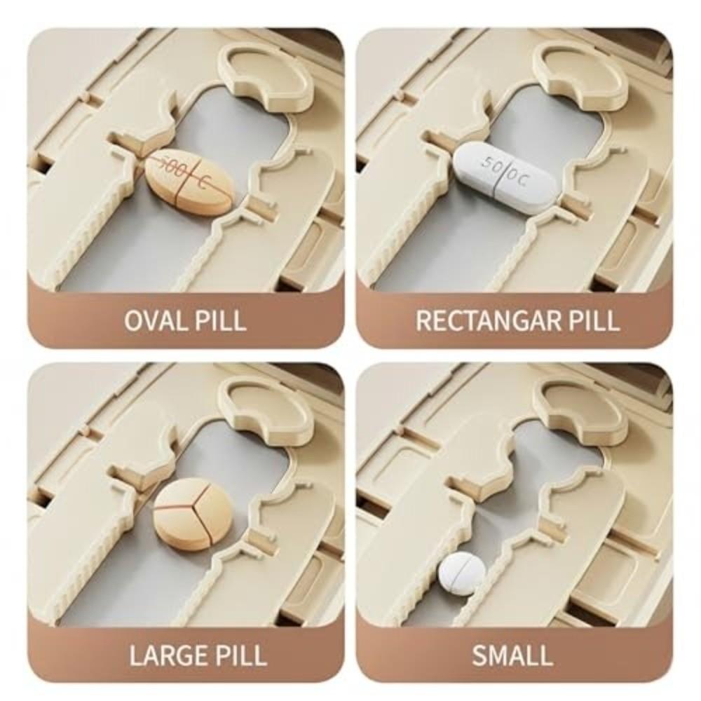 2/3/4-in-1 Pill Cutter Box Dust-proof Multi-functional Pill Divider Storage Compartment Portable Medicine Cutter Daily Use