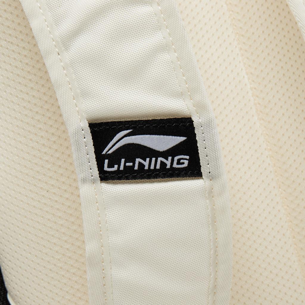 New LiNing Sports Life Collection Polyester Backpack Unisex Milk White & Black ABSV099-1