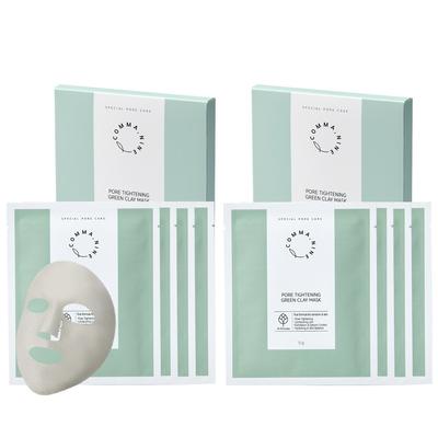 Comma Nine Sebum/Pore Clay Plaster Mask Pack, 4 Packs, 2 Pieces