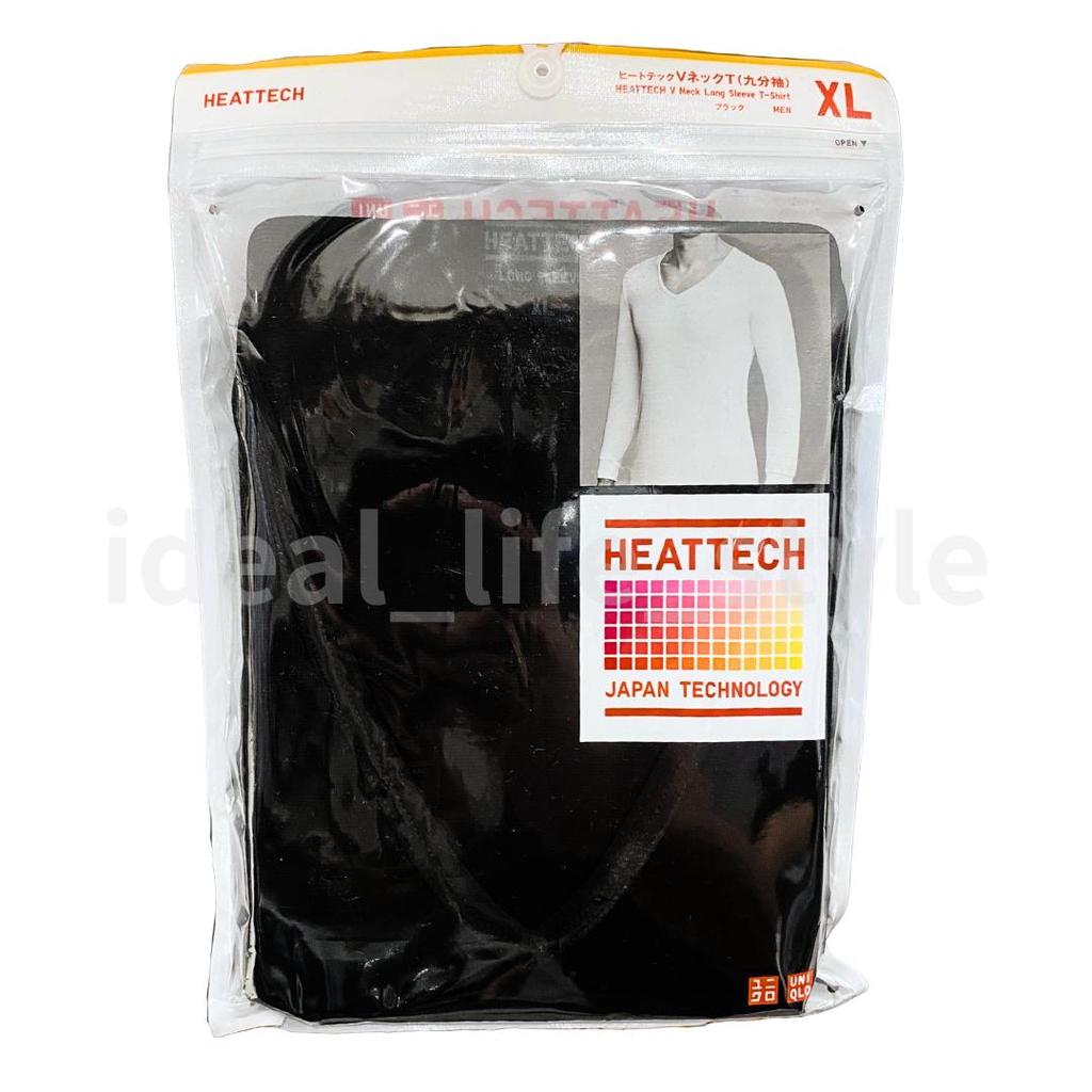 Uniqlo חולצת טי HEATTECH עם צווארון V ושרוולים ארוכים S-4XL שרוולים 9/10 גברים 479440 חדשה עם תג