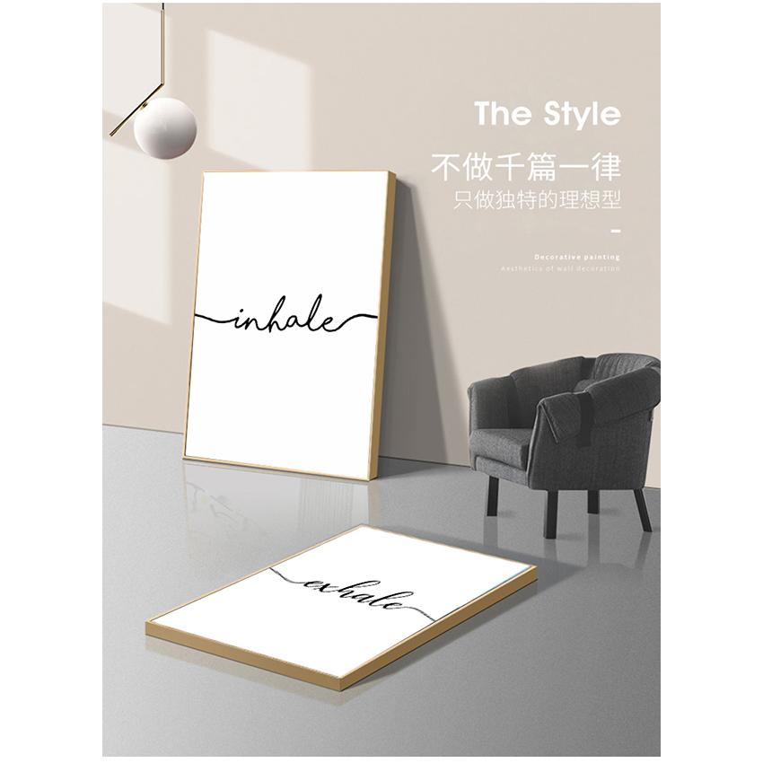 Nordic Room Decoration Inhale Exhale Black White Minimalist Canvas Wall Art Canvas Print Decorativev Picture Painting Wholesale