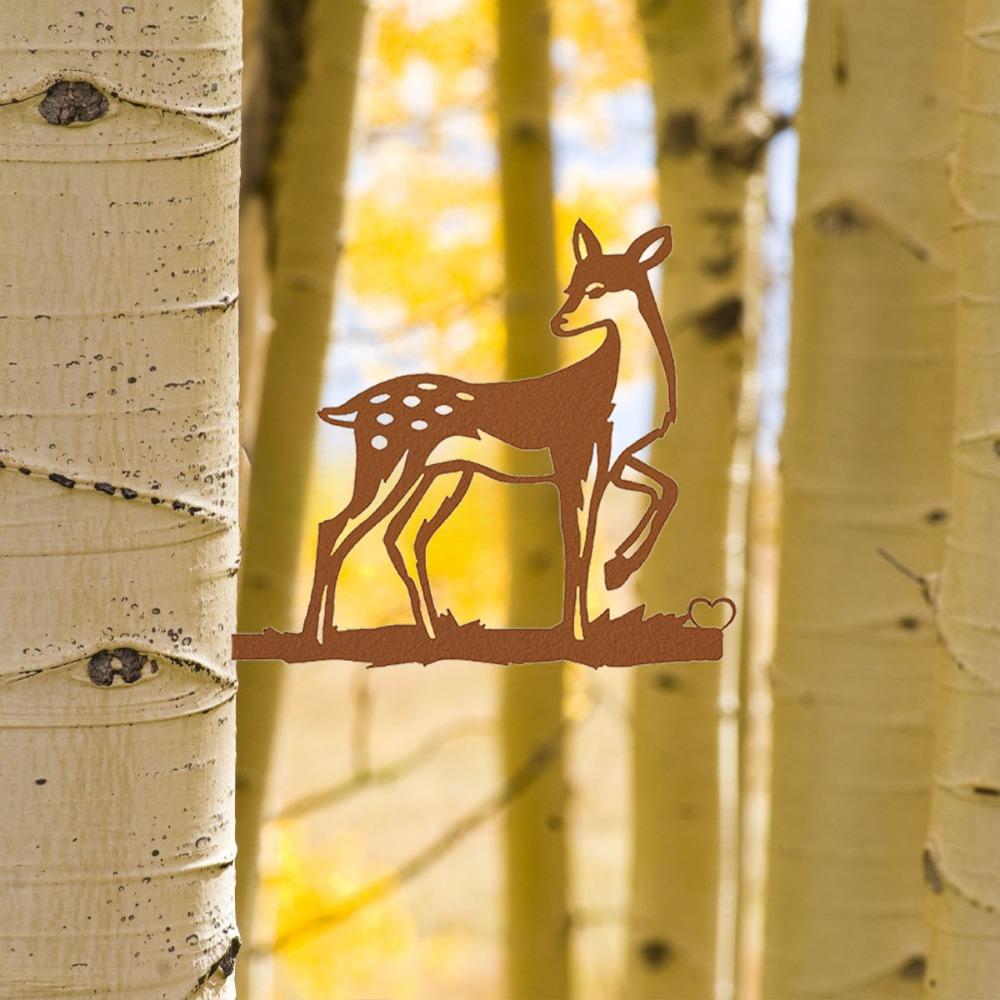 1 Piece Metal Deer Wall Art Sculpture Home Garden Decor Outdoor Statue Black Iron Silhouette Animal Ornament