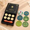 Decorative Wax Seal Stamp with Metal Components and 6 Round Design Disks for Gift Wrapping, Journaling, and Scrapbooks