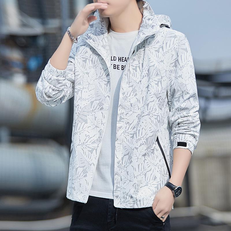 Men's Plus Size Hooded Windbreaker Jacket - Casual Spring Student Outerwear