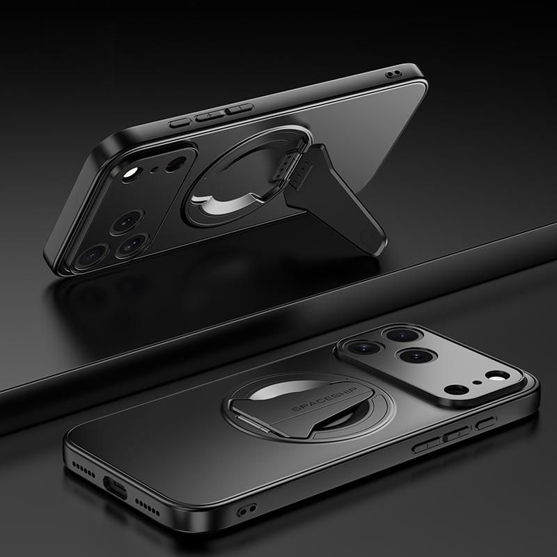 KEYSION Magnetische Handyhülle für iPhone 17 Pro Max Metalllack Silikon+PC Aufstellbarer Ständer Stoßfeste Hülle für iPhone 17 Air