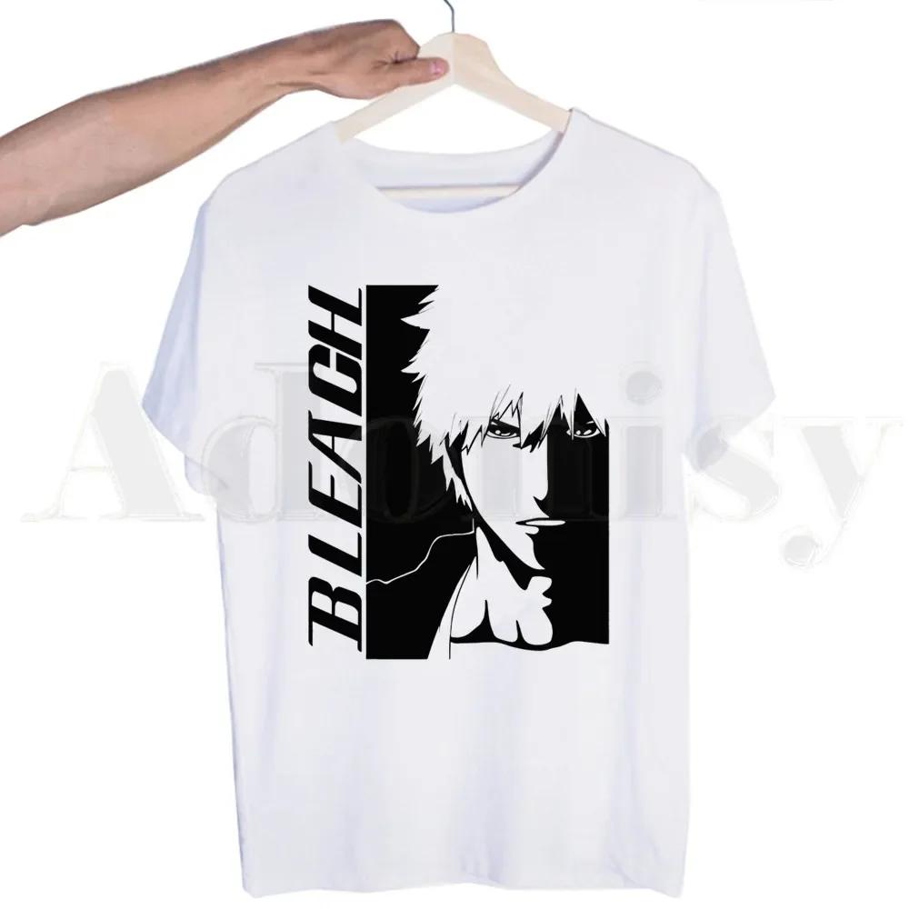 BLEACH Japanese Anime Unisexga Ichigo Kuchiki Byakuya Tshirts  Unisex Fashion Summer T-shirts Tshirt Top Tees Streetwear Harajuku Funny Shirt