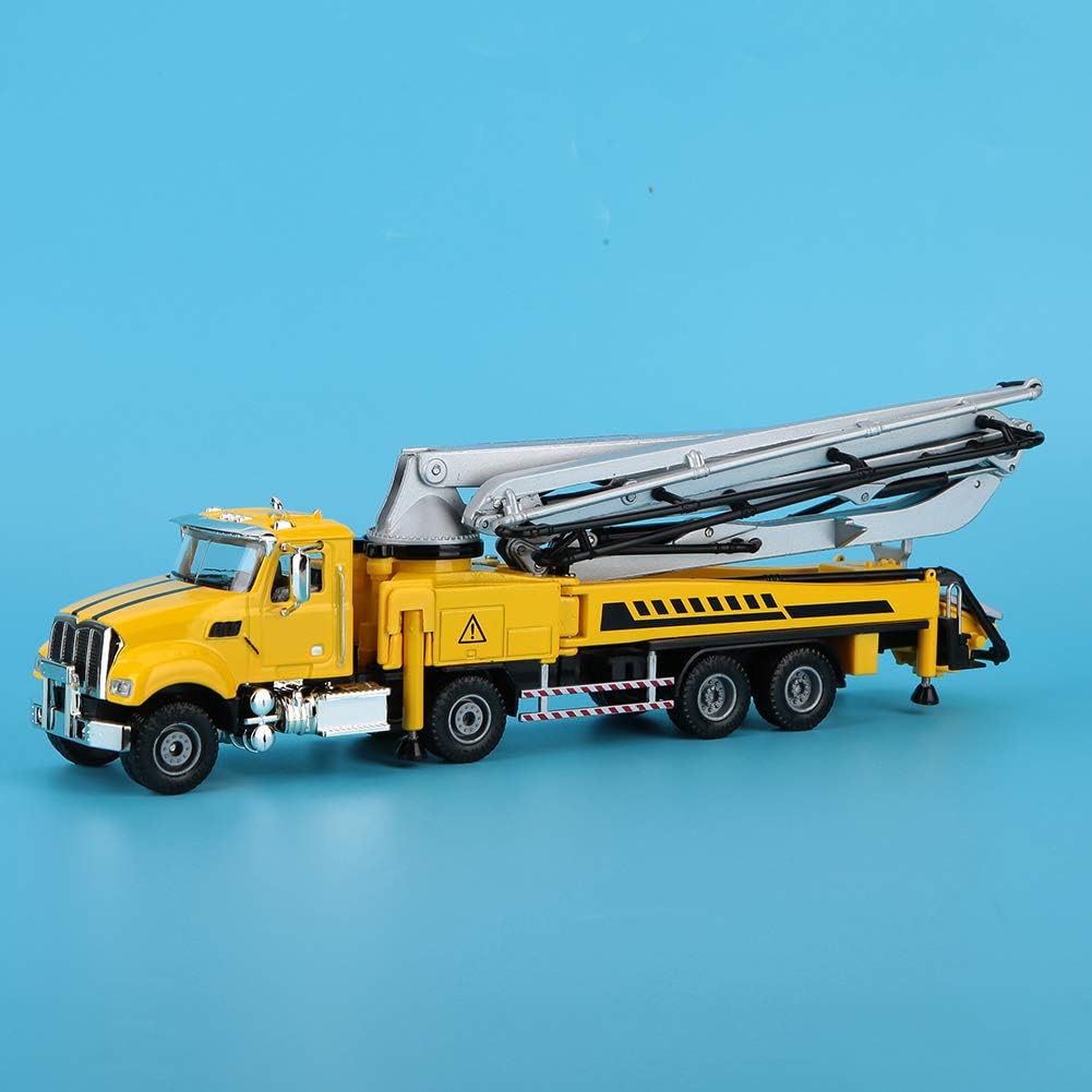 1/55 Scale Alloy Concrete Pump Car Model Toy, Engineering Construction Equipment Model for Kids Over 3 Years Old