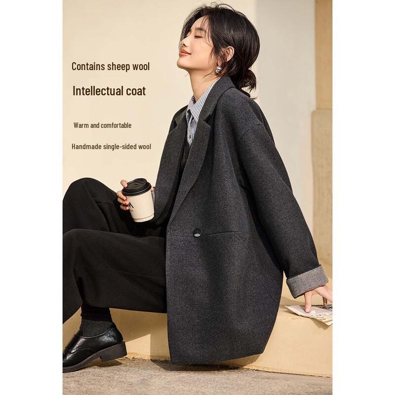 

Mohan Yimei Sophisticated Classic Wool Blend Coat XL