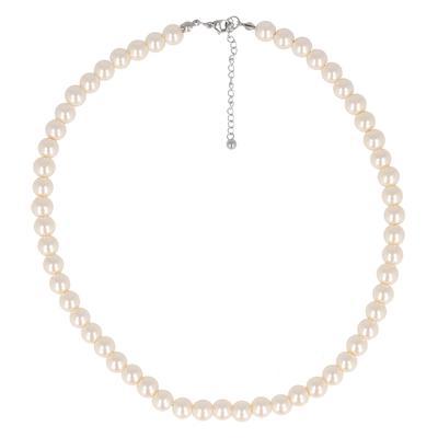 [R3101] – Halskette „Perla“ aus elfenbeinfarbenem Silber – 8 mm