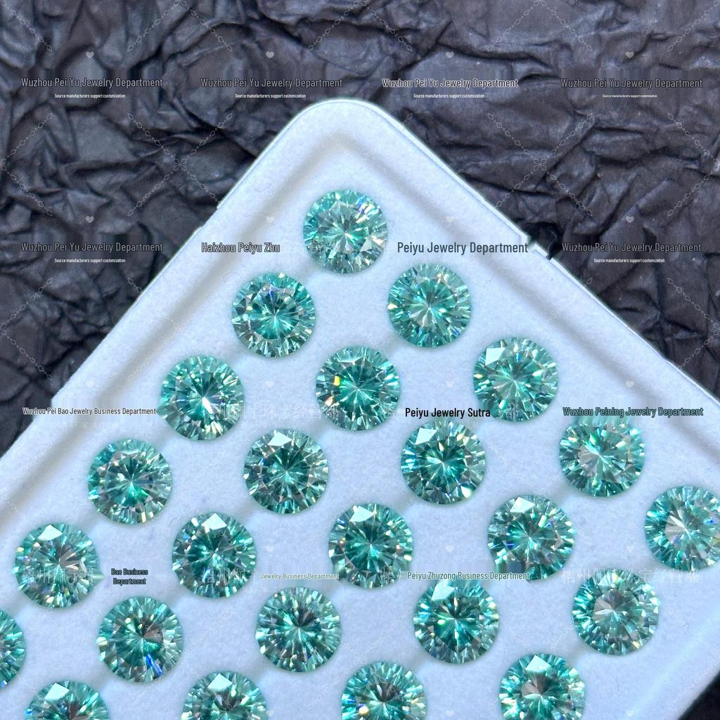 6/8mm Round Gradient Zircon Earrings: Sparkly DIY Nail Art Jewelry with Eight Hearts & Arrows Design