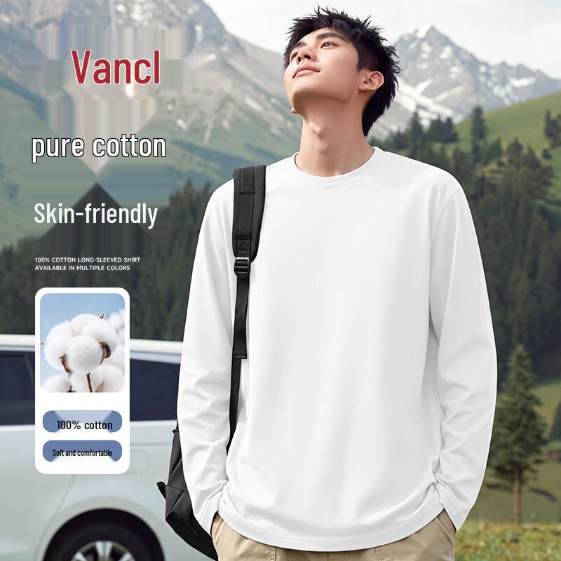 VANCL Men's Long-Sleeve Casual Oversized Cotton T-Shirt