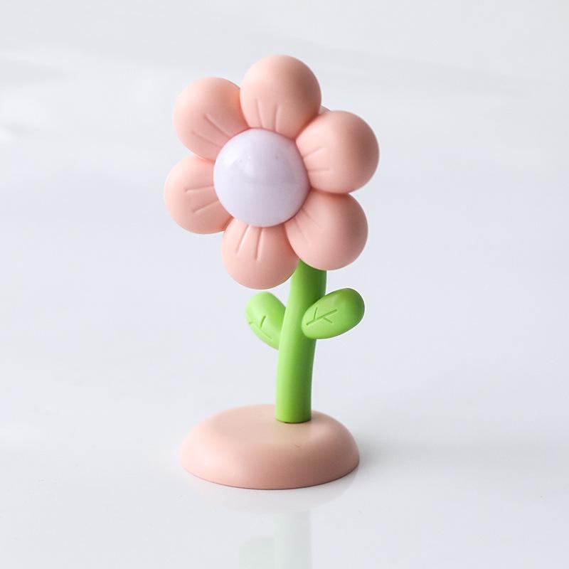 Mini Flower Night Light: Cute Bedroom Bedside DIY Ornament, Creative Graduation Gift Table Lamp, Cream Glue Finish