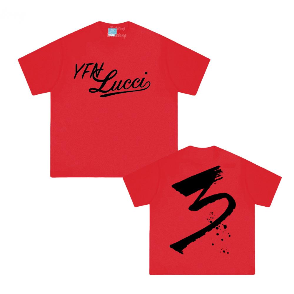 

American Rapper YFN Lucci T-shirt Summer Grunge Tee-shirt High Quality 100%Cotton Tshirt Cotton Fashion Unisex Tees XXL красный