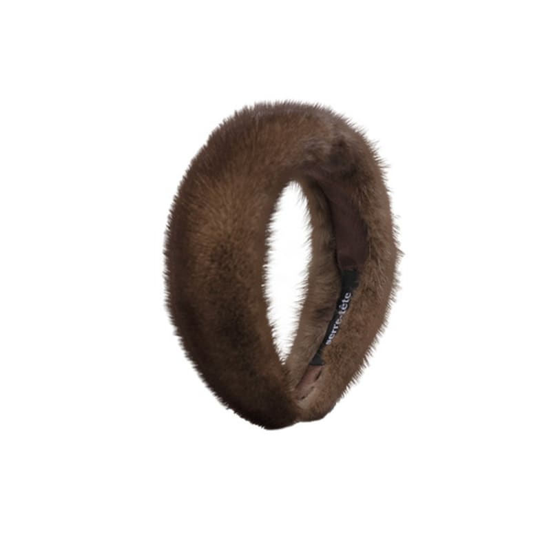 Brown Hat [serre-tete] Mink Fur Band - Brown