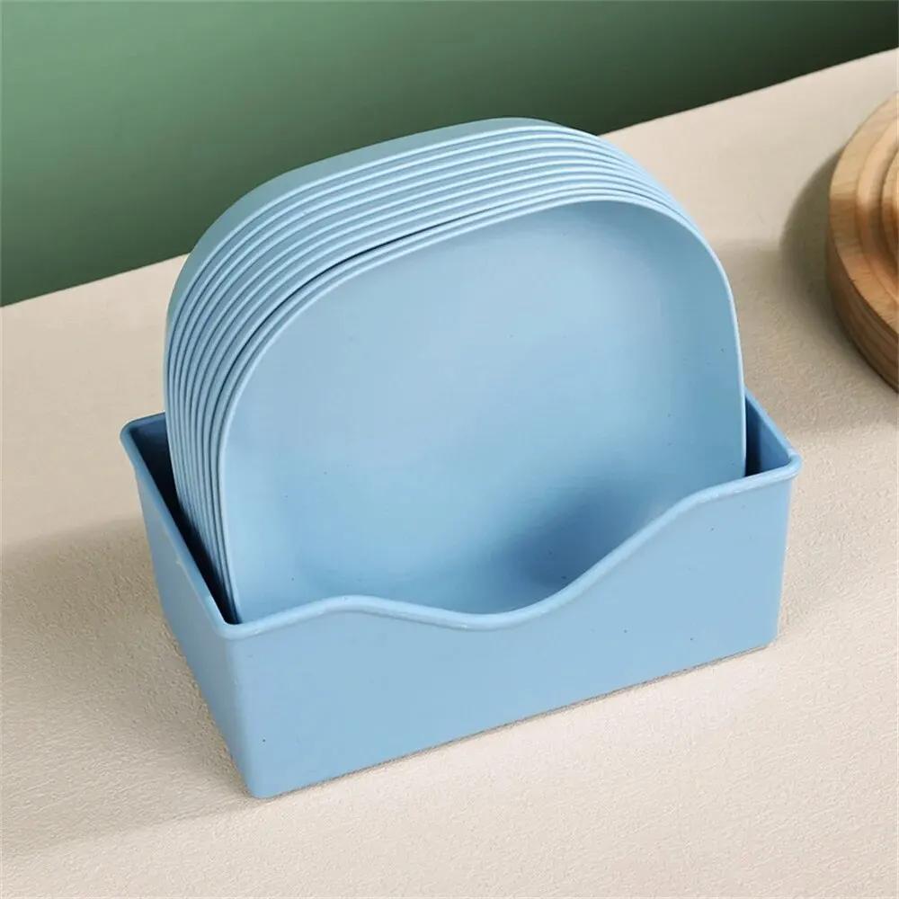 10Pcs Multi-function Spit Bone Dish Household Food Grade Plastic Spit Bone Dish Round Square Set Dining Table Garbage Plate