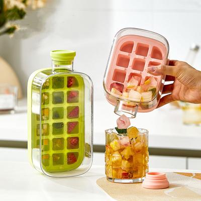 1pc Silicone Ice Cube Mold with Lids Large-capacity Ice Trays Food Grade Ice Maker BPA Free Reusable Water Cup Kitchen Gadgets