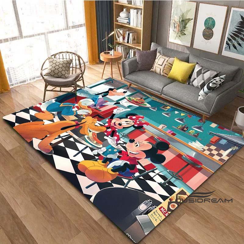 

Mickey Mouse and Friends cartoon pattern rugs in various sizes, suitable for living rooms, children s rooms, home décor, sofas, 60x90cm