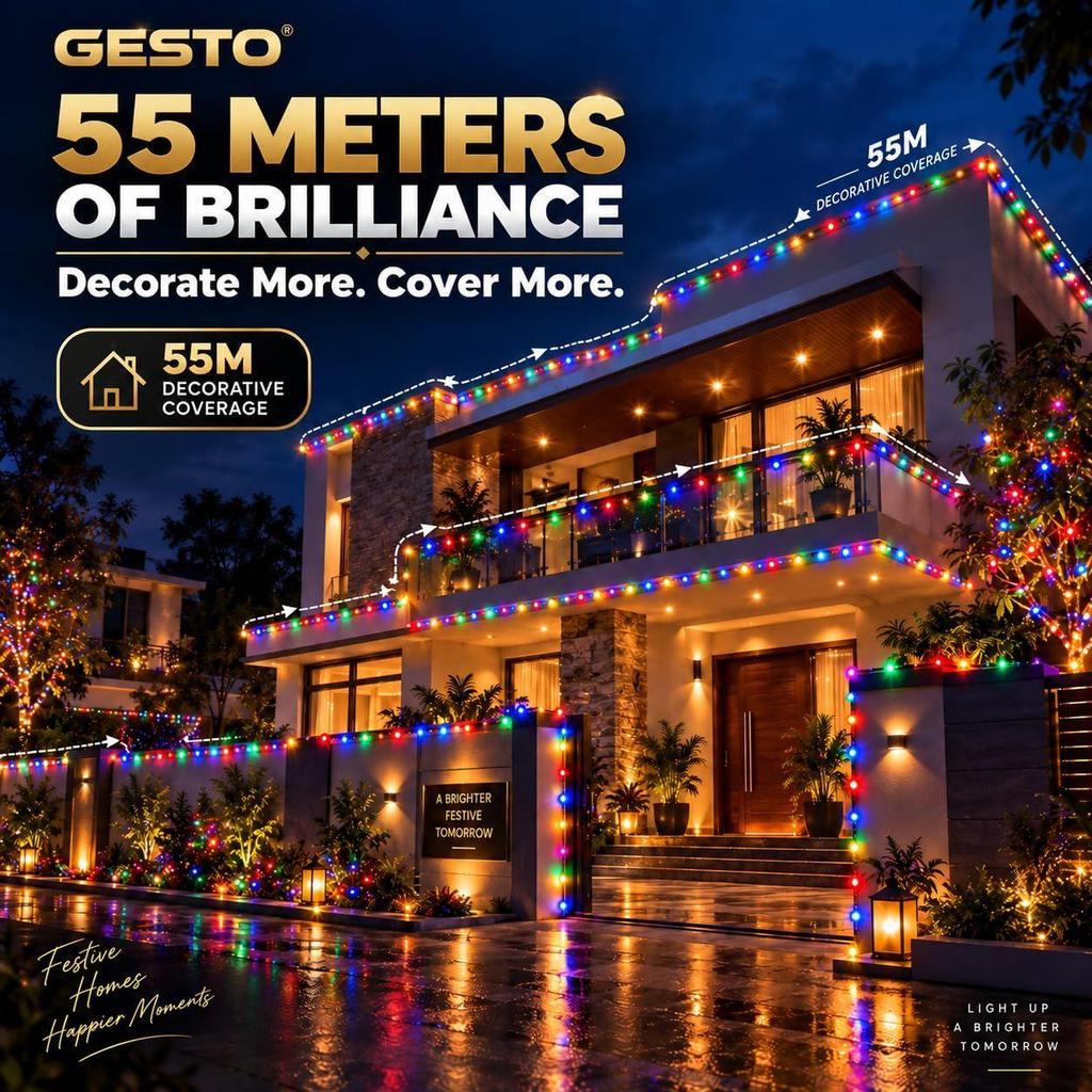 55 Meter LED String Lights –Multicolor 8mm Big Led Fairy Lights for Decoration with 8 Modes