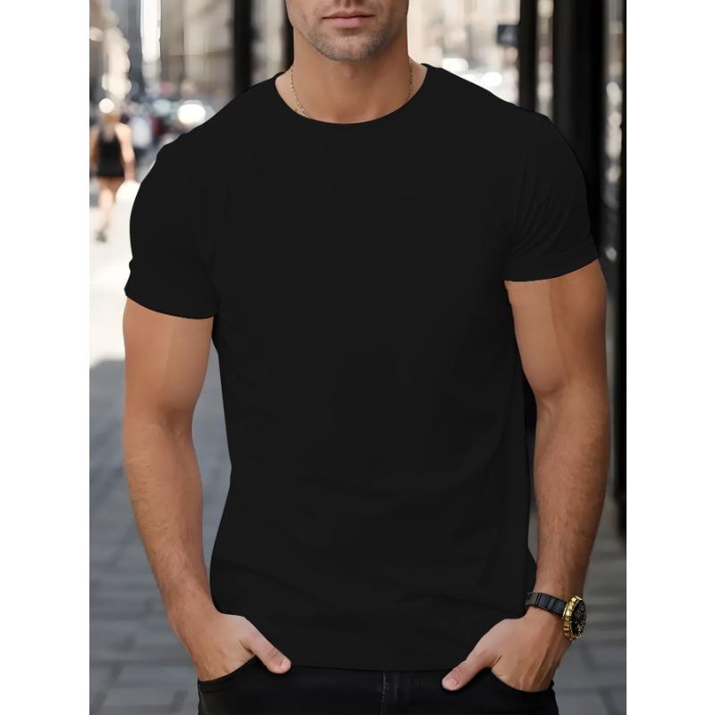 European Size Stylish New Short-Sleeve T-Shirt for Men with a Graphic Print on The Back, Perfect for Spring And Summer. This Trendy Round-Neck Top