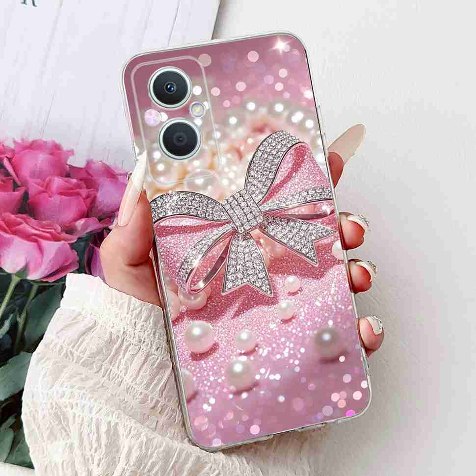 For Oppo A96 5G 6.43" PFUM10 Case PHA120 Luxurious Love Cute Cat TPU Soft Silicone Cover For Oppo Reno7 Z 5G CPH2343 Phone Shell