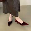 Fashion Bailamos Autumn Pointed Toe Women Sexy Shallow Slip On Velvet Pumps Shoes Fashion Thin High Heel Ladies Elegant Dress Boat Shoes