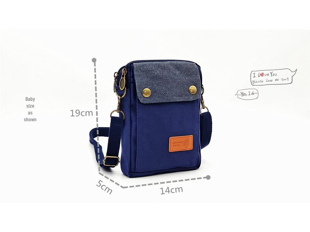 Damen Canvas 3-Reißverschluss Umhängetasche Handytasche - Lässig 2020 Neuer Stil 4-lagige Handtasche