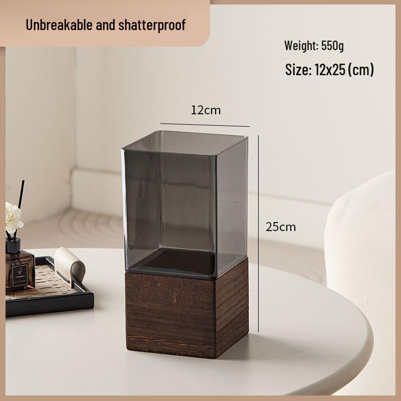Transparent Acrylic Square Vase, Drop-Proof, for Flower Arrangements, Lucky Bamboo, and Elegant Decor in the Living Room