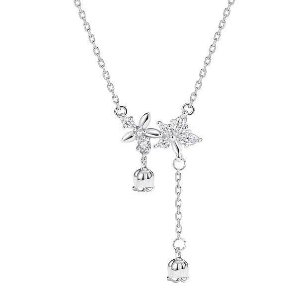 FY-0546 Lily of the Valley Necklace for Women S925 Sterling Silver Popular Luxury Tassel Choker Collarbone Chain
