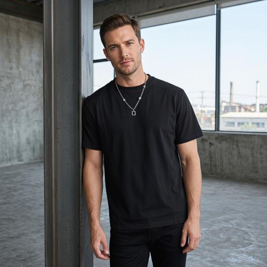 Herren Rundhals-T-Shirt Einfach Einfarbig Sommer-T-Shirt Atmungsaktiv Locker Geschnitten Stilvolles T-Shirt für Büro Dating Party Streetwear