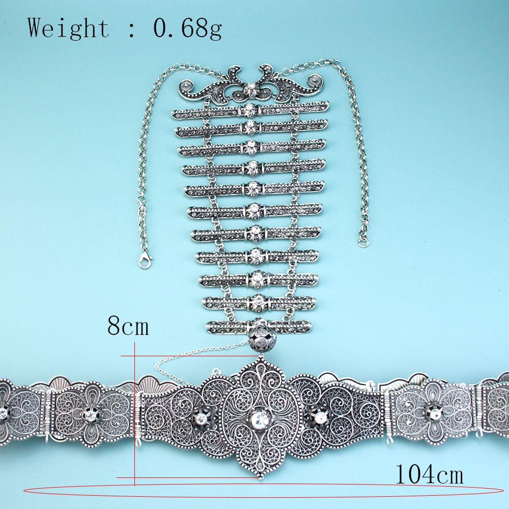 Chic Caucasus Belt Dress Waist Chain Breastplate Necklace Slavic Bridal Wedding Jewelry Sets For Women Turkish Ethnic Bijoux