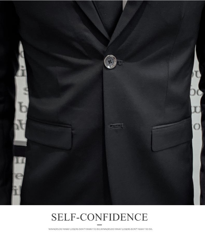 2022 Men's Solid Color Two-Button Suit & Trousers Set