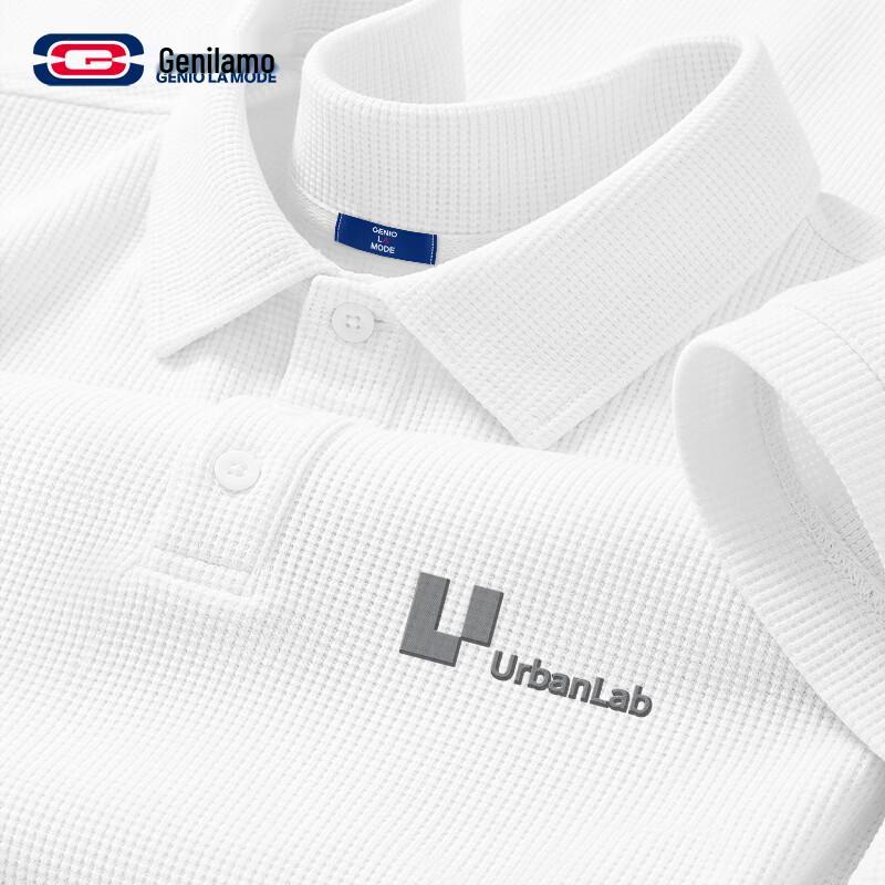 GENIOLAMODE Men s Short Sleeve Waffle Knit Polo T-Shirt 2XL