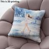 Watercolor Ice Skating Girl Throw Pillow Covers Pattern Cushion Cover Suitable for Sofa Bedroom Car Pillow Cover