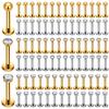 10Pcs ASTM F136 Titanium 18G/16G Internal Teeth Labret Stud CZ Cartilage Earring Helix Tragus Nose Stud Piercing
