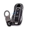 Carbon Fiber Car Key Fob Case Cover Chain Ring Holder    For - Porsche Cayenne Coupe Panamera Taycan 911