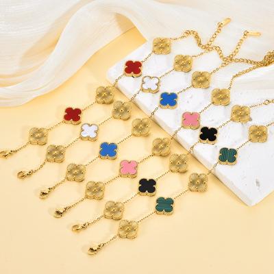 15mm Mode Frisch Abteilung Vierblättrige Blume Armband Titanstahl Damen Klassische Modelle Vierblättriges Kleeblatt Armband