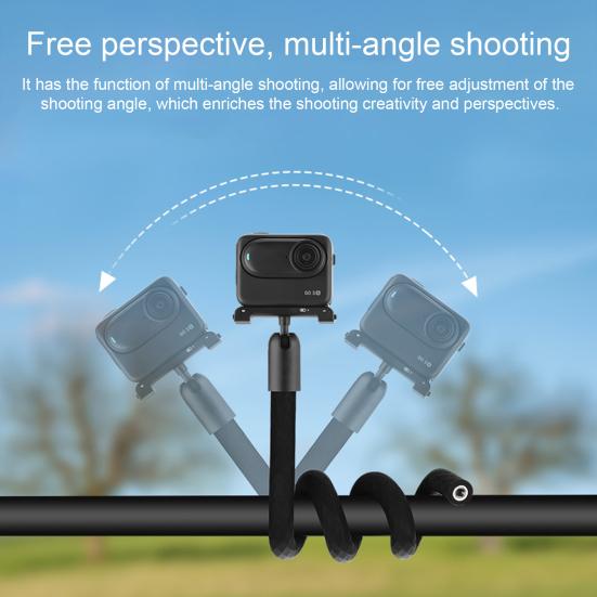 Flexible Tripod for DJI Osmo Pocket 3/Action 4 Bendable Octopus Legs with Secure Grip Versatile Mount for Vlogging Skateboarding