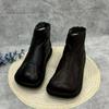 Frauen Wohnungen Plattform Knöchel Schnee Stiefel Fad Square Toe Leder Plüsch Baumwolle Schuhe Frau Winter 2025 Trend Warme Casual Botas Mujer