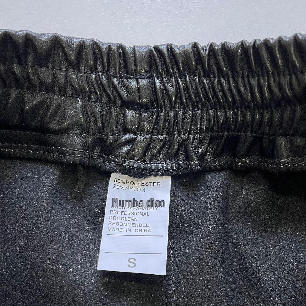 High Waist PU Leather Side Button Slit Shorts for Women