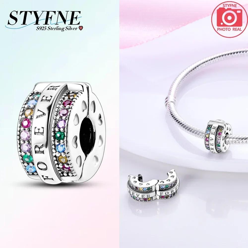 Exquisite Colored Zircon Cross Heart Love Original Copper Charms Beads Fit Bracelet Women Diy Fine Gifts Jewelry Accessory