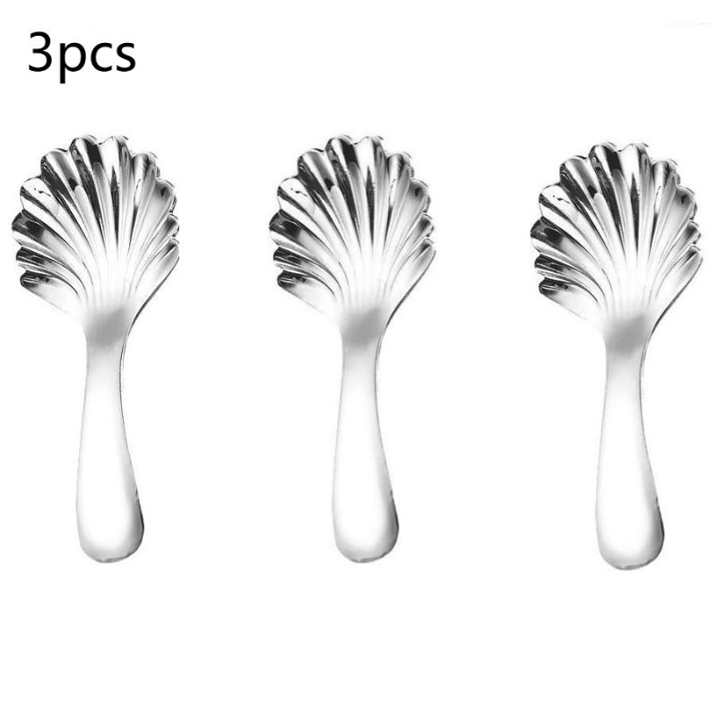 1/2/3Pcs Shell Tea Spoon Stainless Steel Stirring Sundae Coffee Tea Spoons Dessert Stirring Coffee Supplies Mini Small Coffee