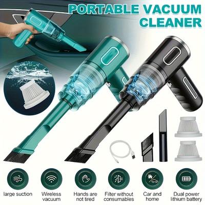 Aspirador de pó portátil para casa e carro, recarregável via USB, limpador de pó para carro, super potente, sem fio, para automóvel, doméstico