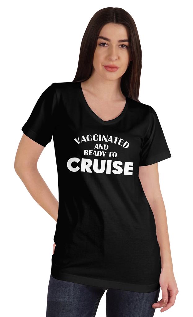 Inkmeso Vaccinated And Ready To Cruise Funny Pro-Vaccine Crew Neck T-shirt For