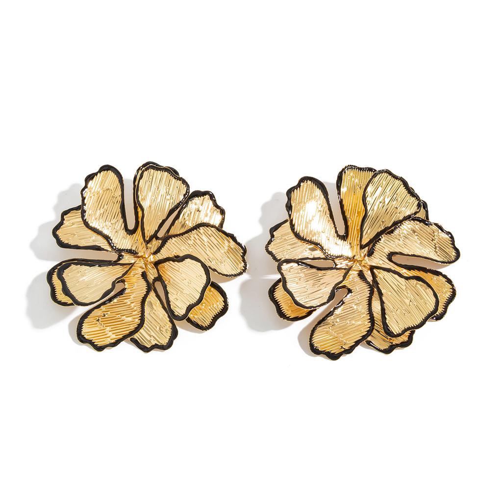 Ingemark Exaggeration Metal Big Flower Stud Earrings for Women Vintage Trendy Gold Color Piercing Earring 2026 New Jewelry Gifts